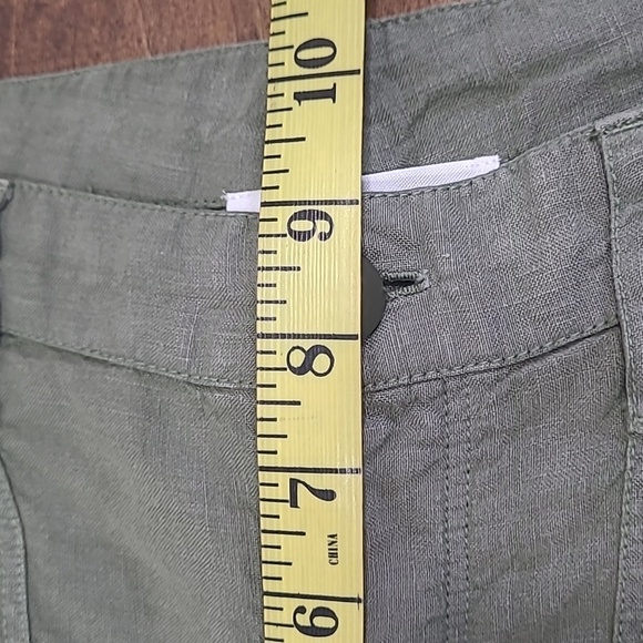 EUC Frame 100% Linen Green Cropped Pant Button Fly Pants Women's sz 24 - Picture 9 of 10